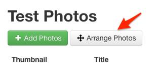 Screenshot showing the new arrange photos button